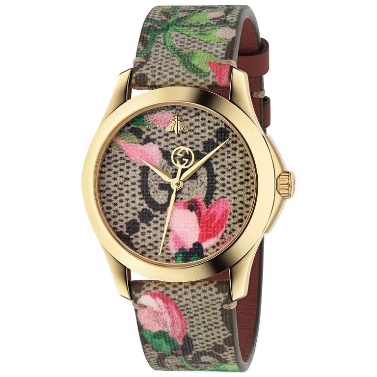 Gucci G Timeless Quartz Pink Dial Pink Leather Strap Watch For Women - YA1264115
