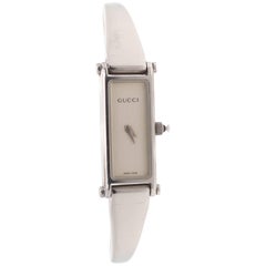 Gucci Ladies Stainless Steel Bangle Quartz Wristwatch