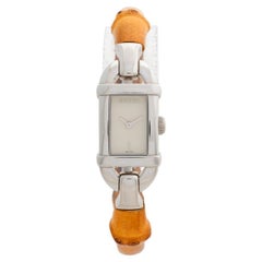 Gucci Ladies Wristwatch Ref 6800L, Bamboo Bracelet, Size G, with Original Box.