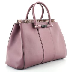 Gucci Lady Bamboo Top Handle Bag Leather and Python