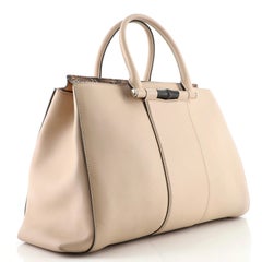 Gucci Lady Bamboo Top Handle Bag Leather and Python