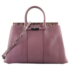 Gucci Lady Bamboo Top Handle Bag Leather and Python