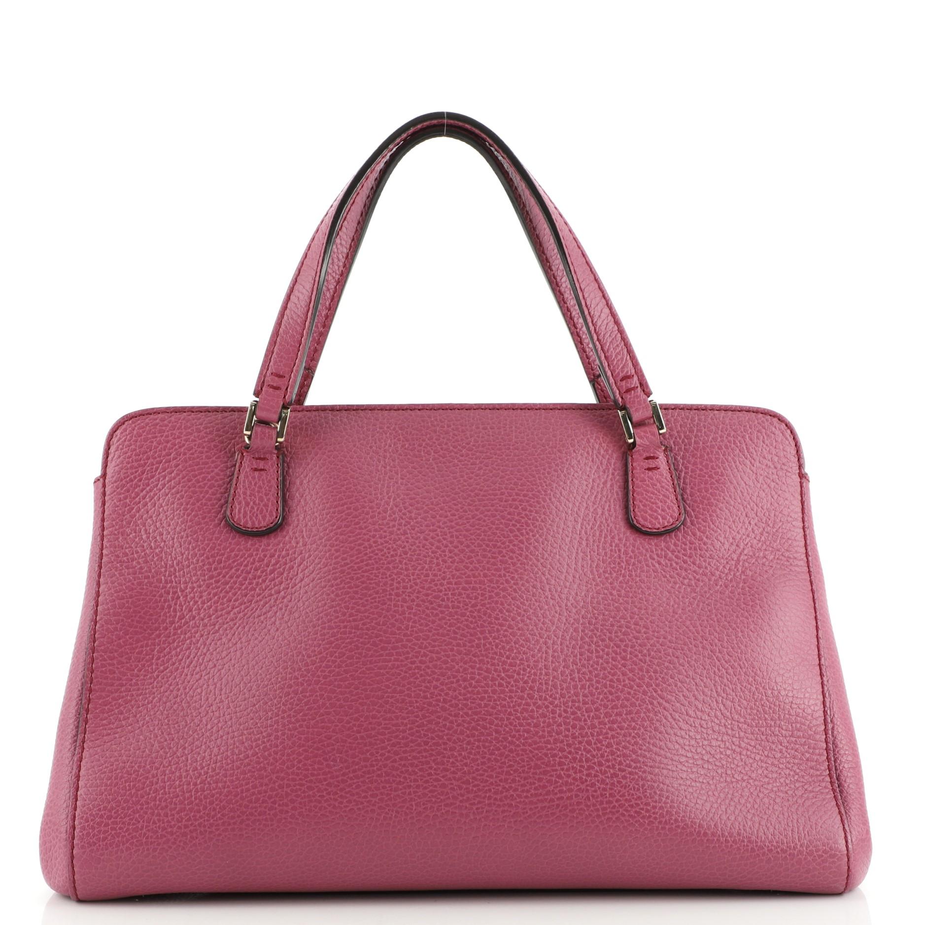 Pink Gucci Lady Dollar Handle Bag Leather Medium