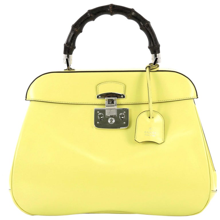 Gucci Lady Lock Bamboo Top Handle Bag Leather Large at 1stDibs