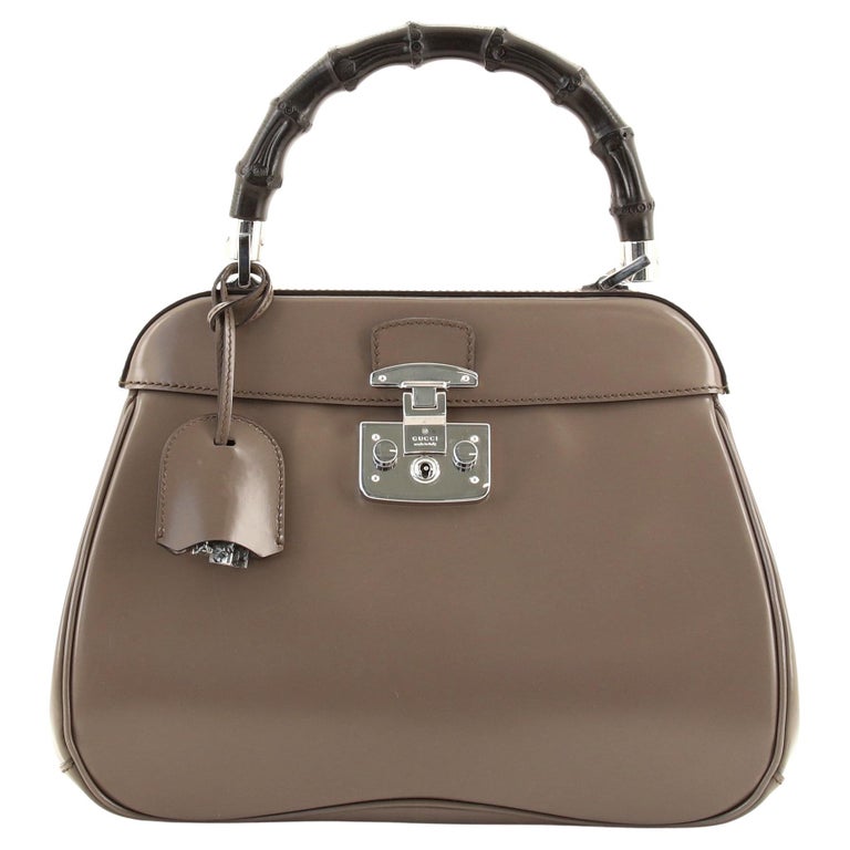 Gucci Lady Lock Bamboo Top Handle Bag Leather Medium at 1stDibs