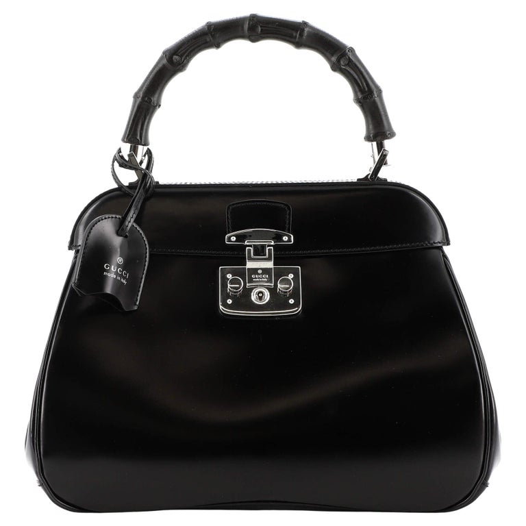 Gucci Lady Lock Bamboo Top Handle Bag Leather Medium For Sale at 1stDibs