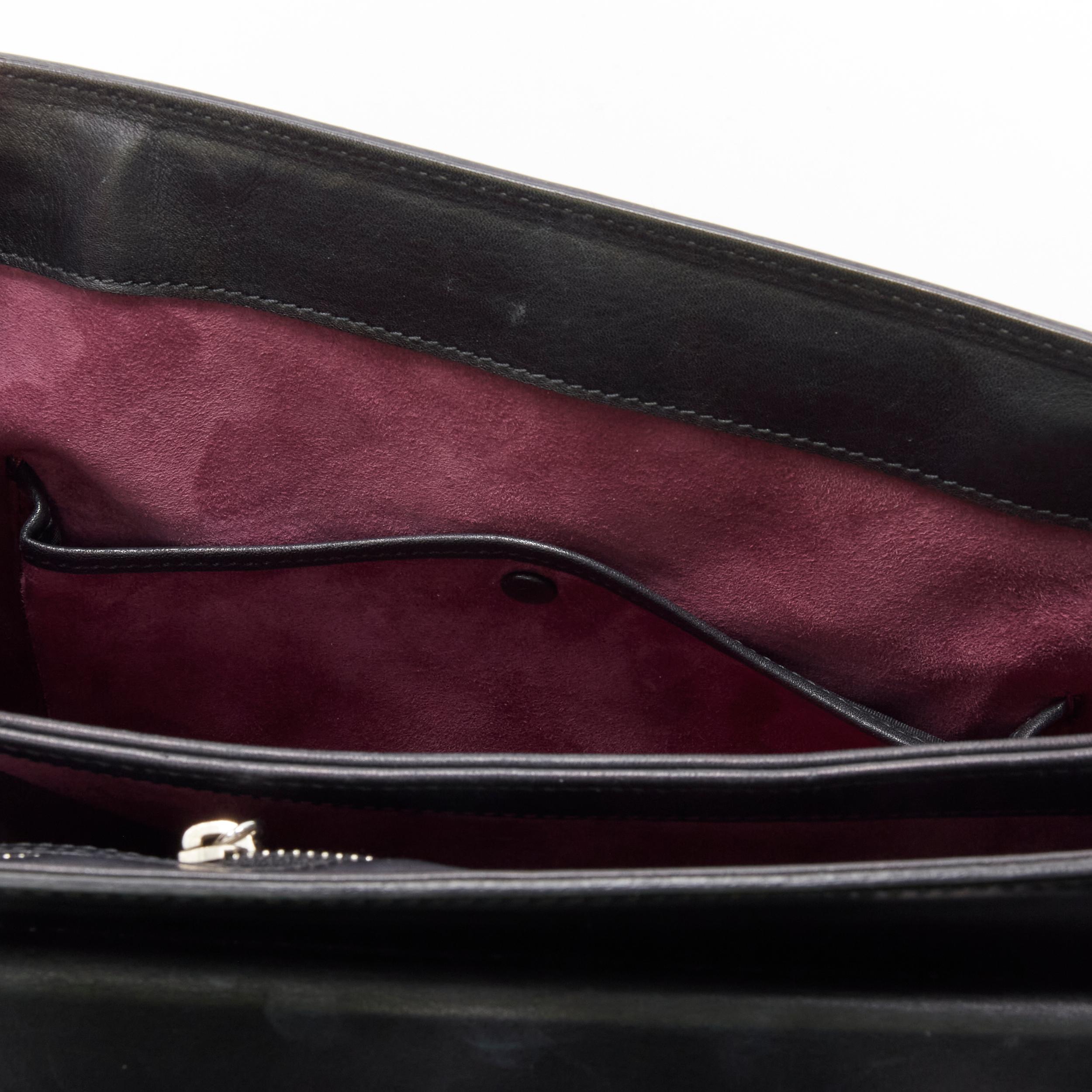 GUCCI Lady Lock black smooth leather Bamboo handle lock satchel bag 4