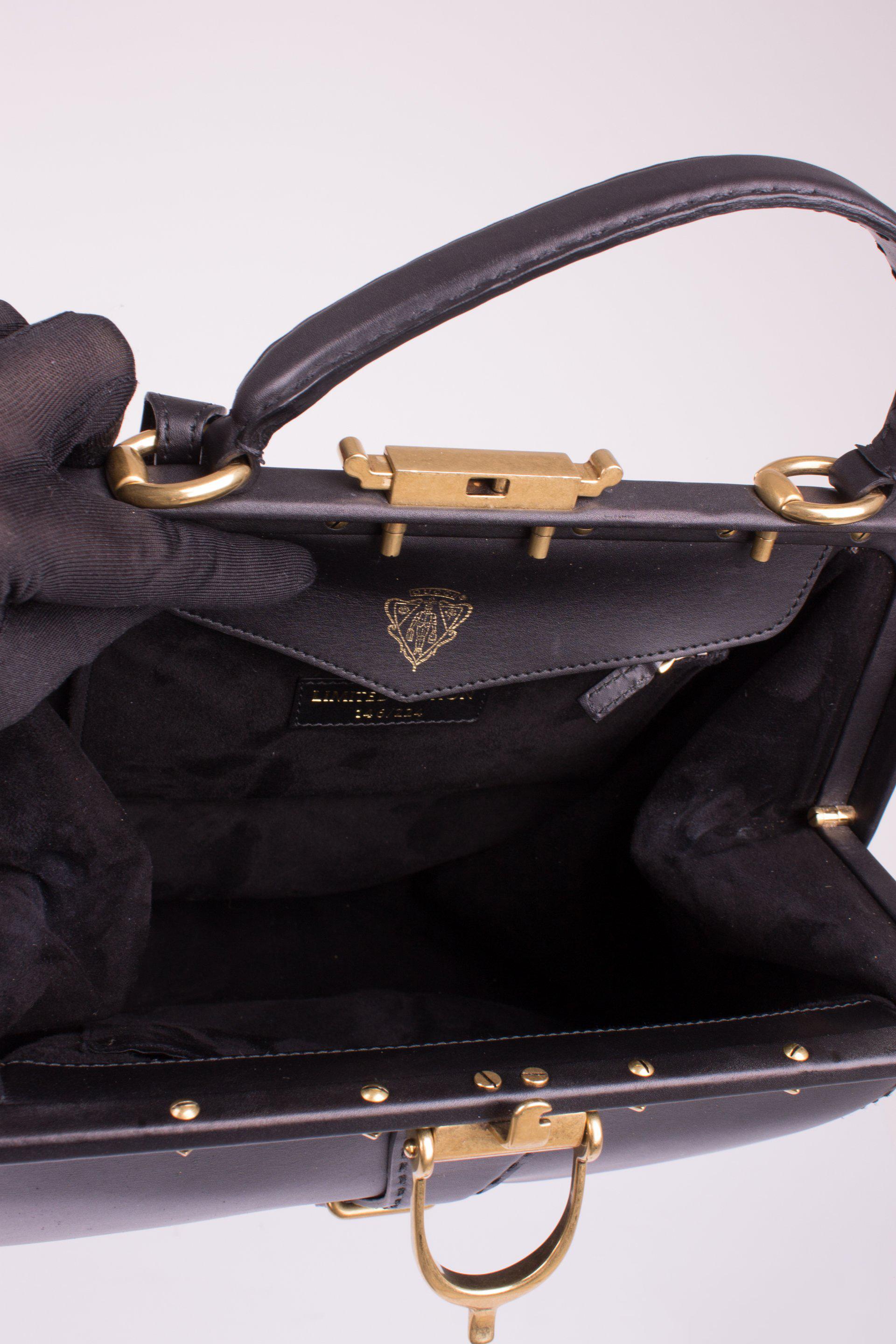 Gucci Lady Stirrup Top Handle Bag Limited Edition - black leather In New Condition For Sale In Baarn, NL
