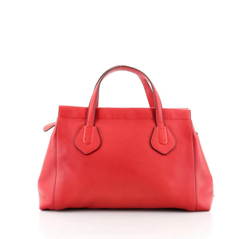 Red Gucci Lady Tassel Top Handle Bag Leather Medium