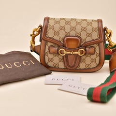Gucci Lady Web Original GG Shoulder Bag Beige Canvas Leather