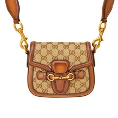 Gucci Lady Web Original GG Shoulder Bag Beige Canvas Leather