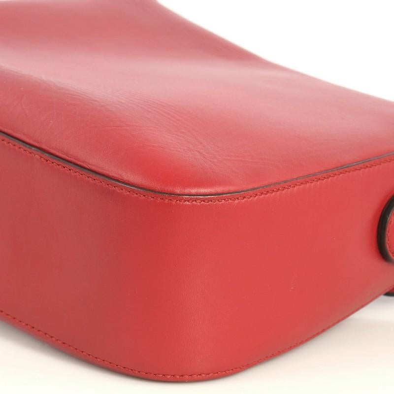 Red Gucci Lady Web Shoulder Bag Leather Medium