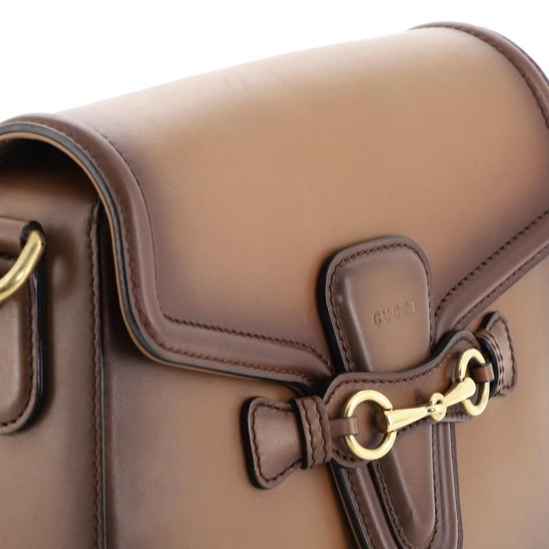 Brown Gucci Lady Web Shoulder Bag Leather Medium