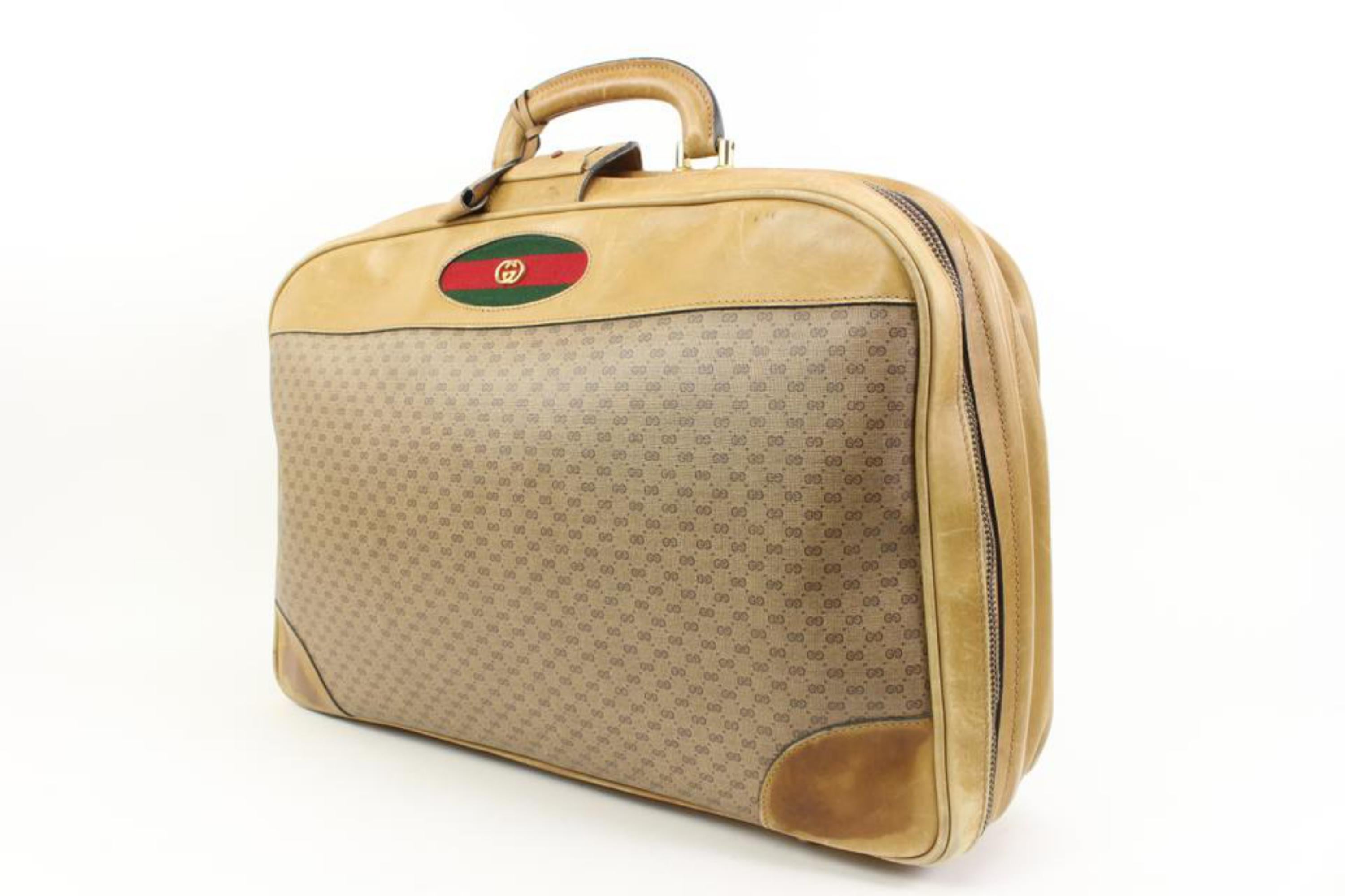 Gucci Large Beige Micro GG Web Suitcase Luggage Soft Trunk 39g311s
Date Code/Serial Number: 
Measurements: Length:  21.5