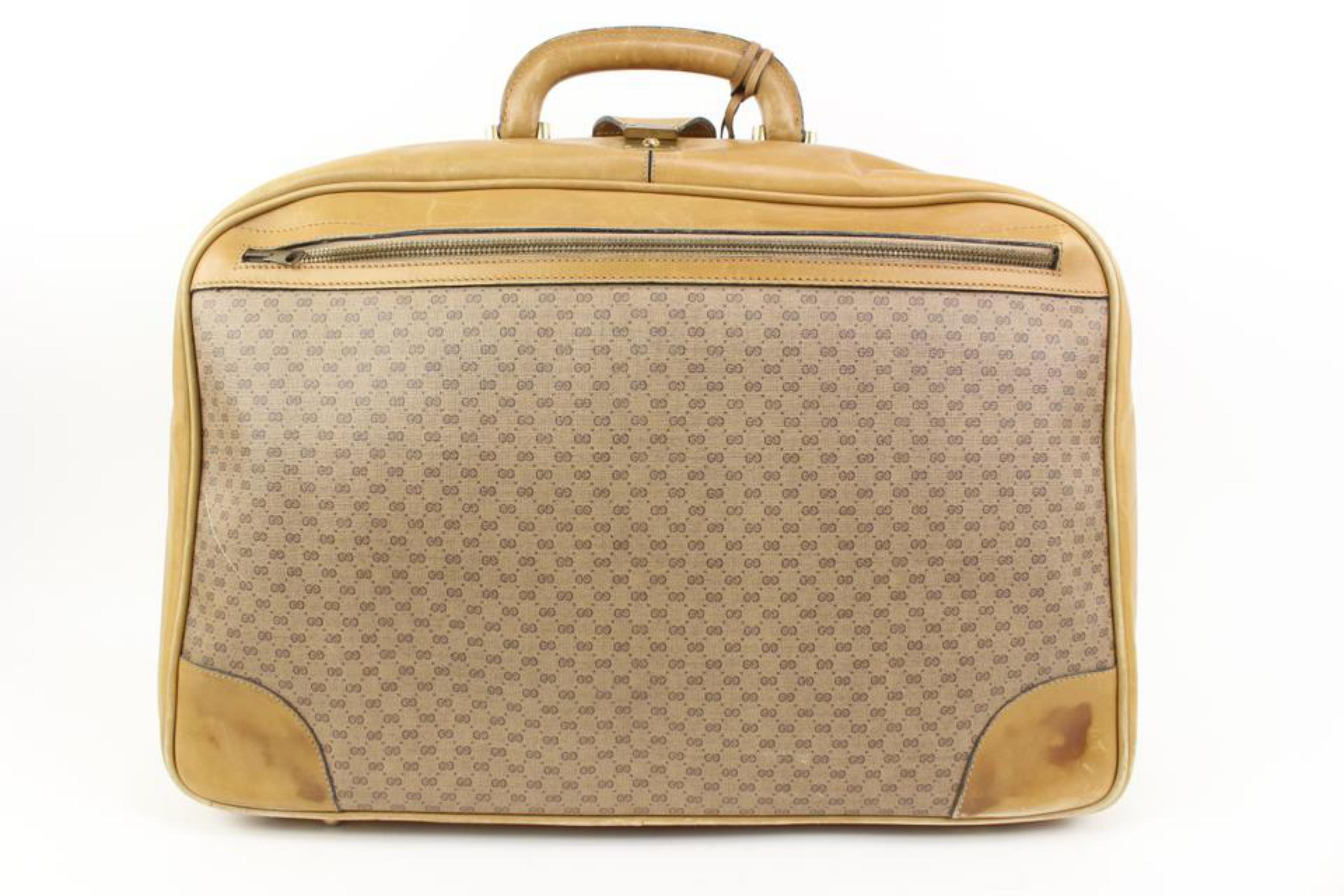 Gucci Large Beige Micro GG Web Suitcase Luggage Soft Trunk 39g311s 3