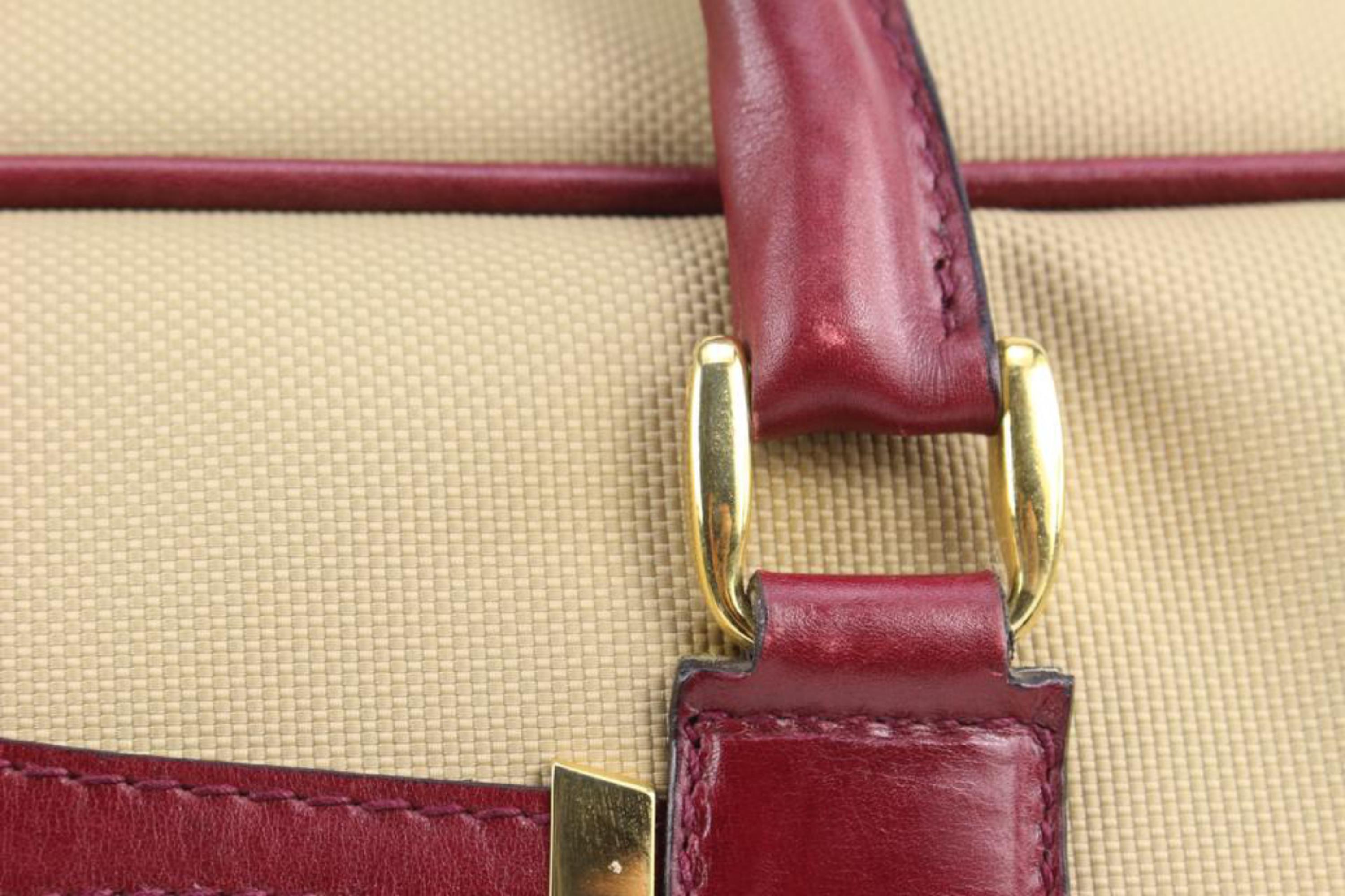 Gucci Large Beige x Burgundy Suitcase Luggage 63g218s For Sale 4