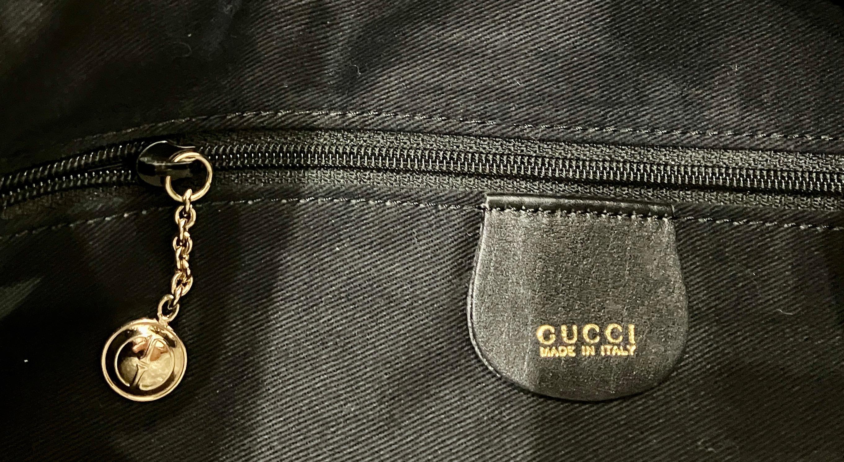 Gucci Borsa Tote grande in pelle nera di bambù in vendita 3