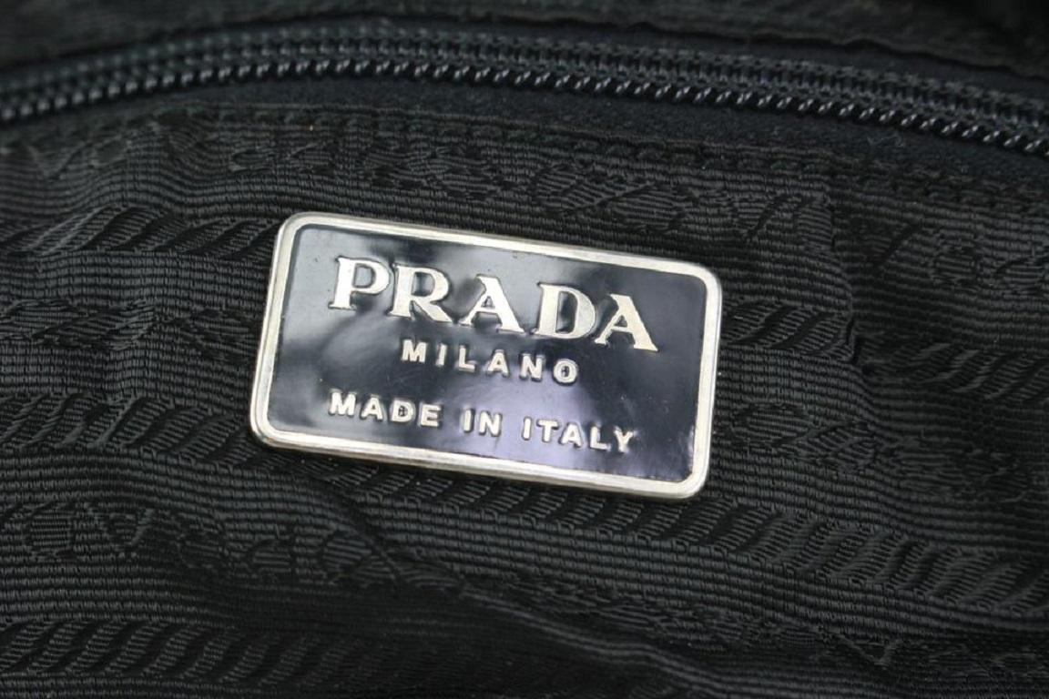 Noir Grand sac cabas Prada en daim et bambou noir 2GU1021 en vente