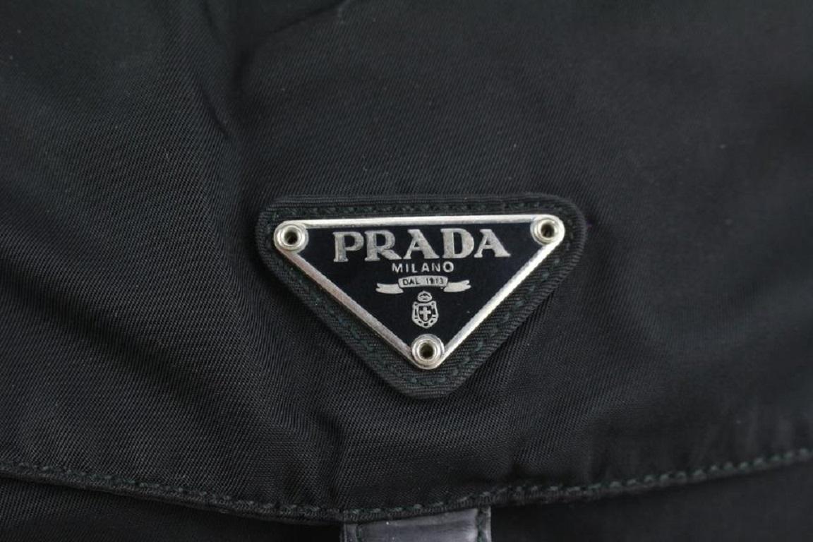 Grand sac cabas Prada en daim et bambou noir 2GU1021 Pour femmes en vente