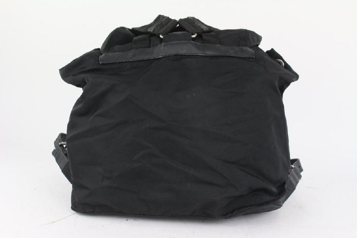 Grand sac cabas Prada en daim et bambou noir 2GU1021 en vente 3