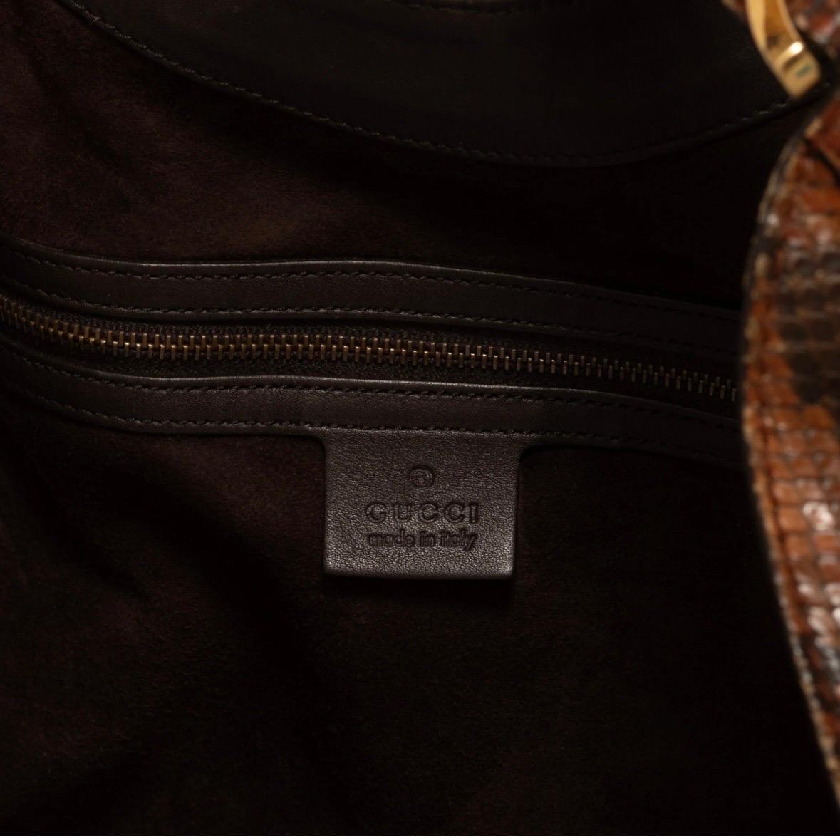 Gucci Large Brown Python Soft Stirrup Bag 5