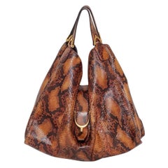 Gucci Large Brown Python Soft Stirrup Bag