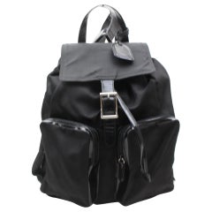 Gucci Large Double Pocket 868921 Black Nylon Backpack