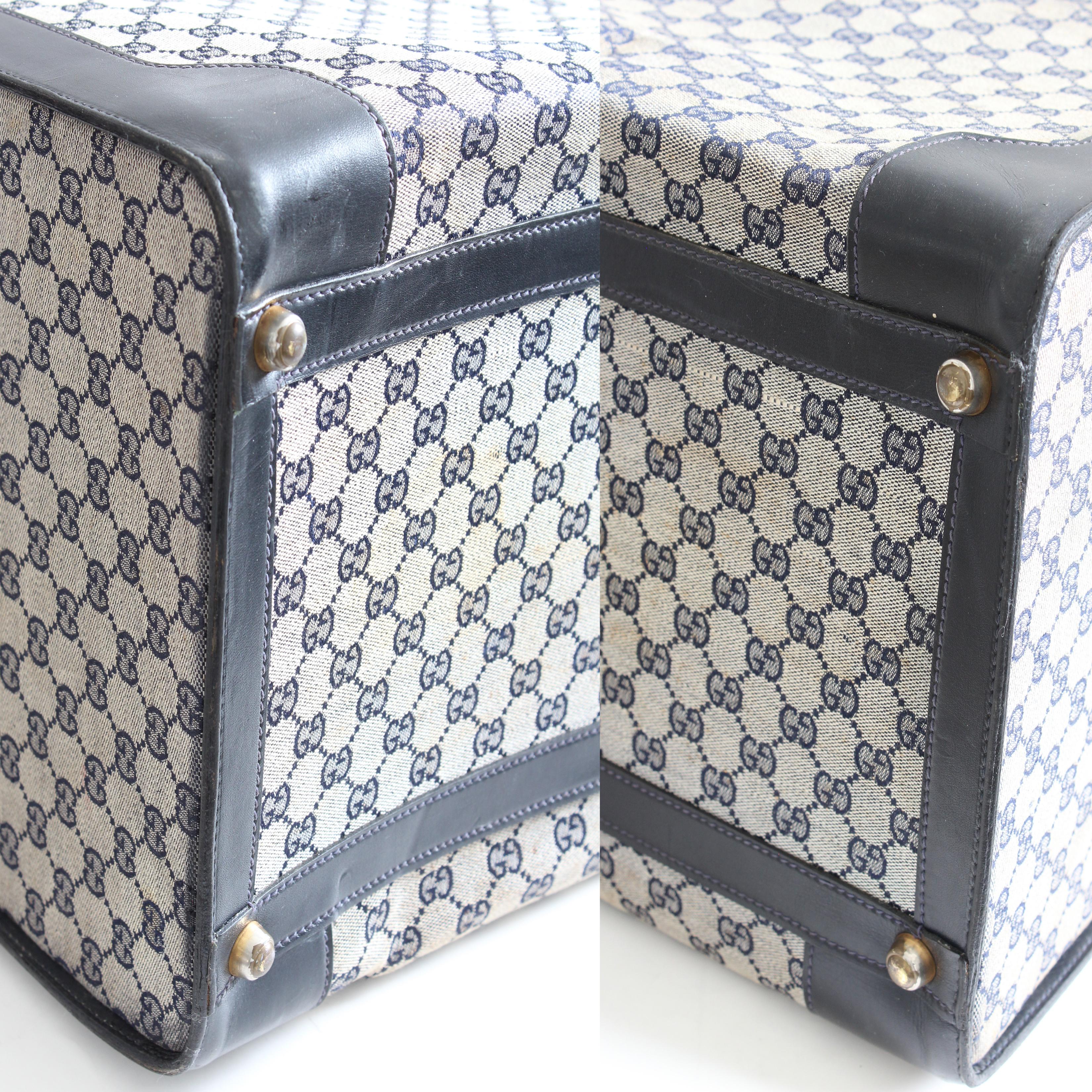 Gucci Large Duffel Weekender Tote Doctors Bag Vanity GG Canvas Leather 70s 4
