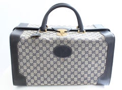 Gucci Large Duffel Weekender Tote Doctors Bag Vanity GG Canvas Leather 70s
