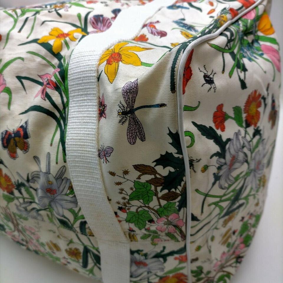 Gucci Large Floral Boston Flora Duffle Bag 863206  In Good Condition In Dix hills, NY