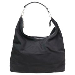 Gucci Large Hobo 870334 Black Nylon Shoulder Bag