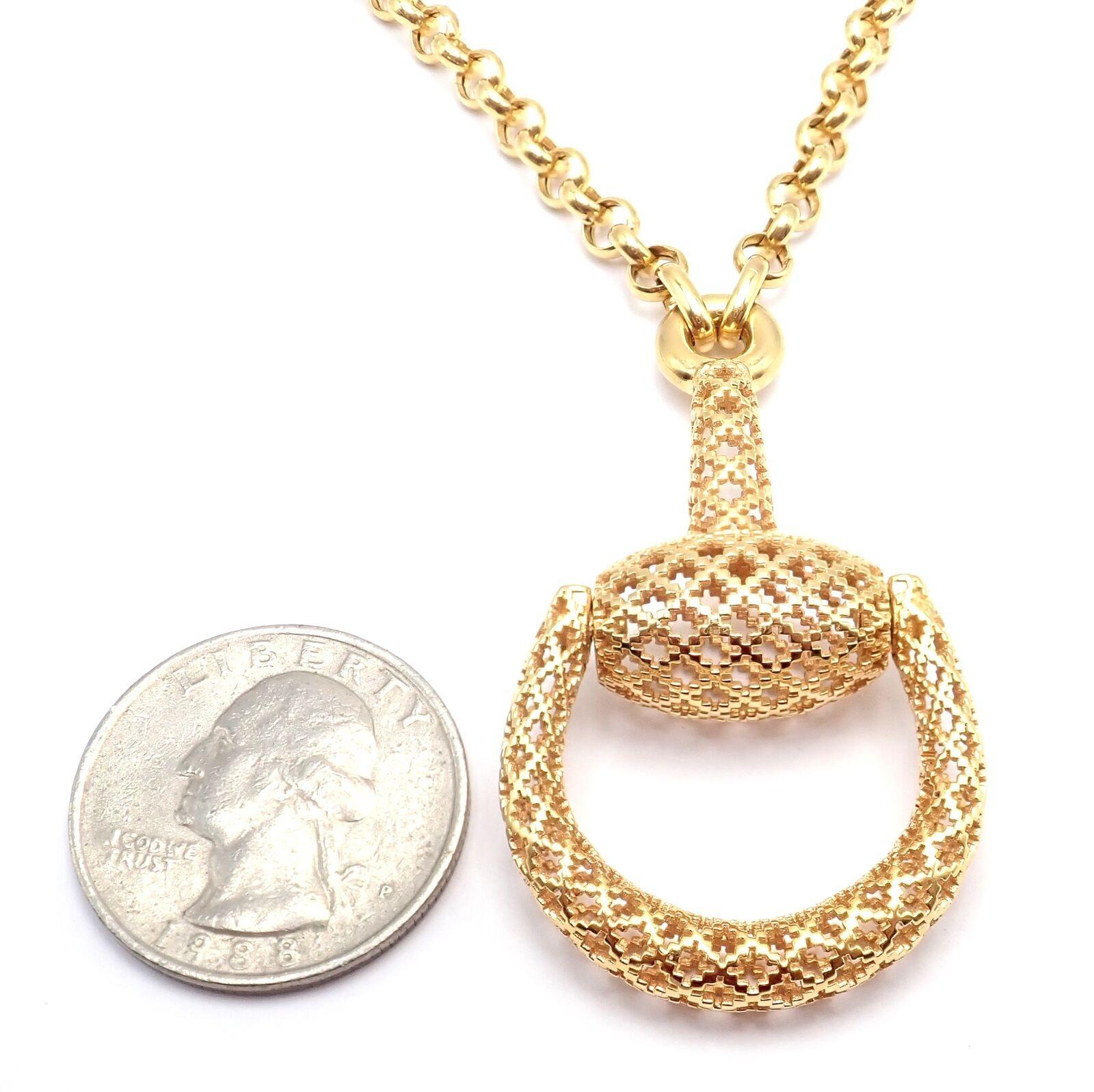 Gucci Large Horsebit Pendant Link Chain Necklace For Sale 4