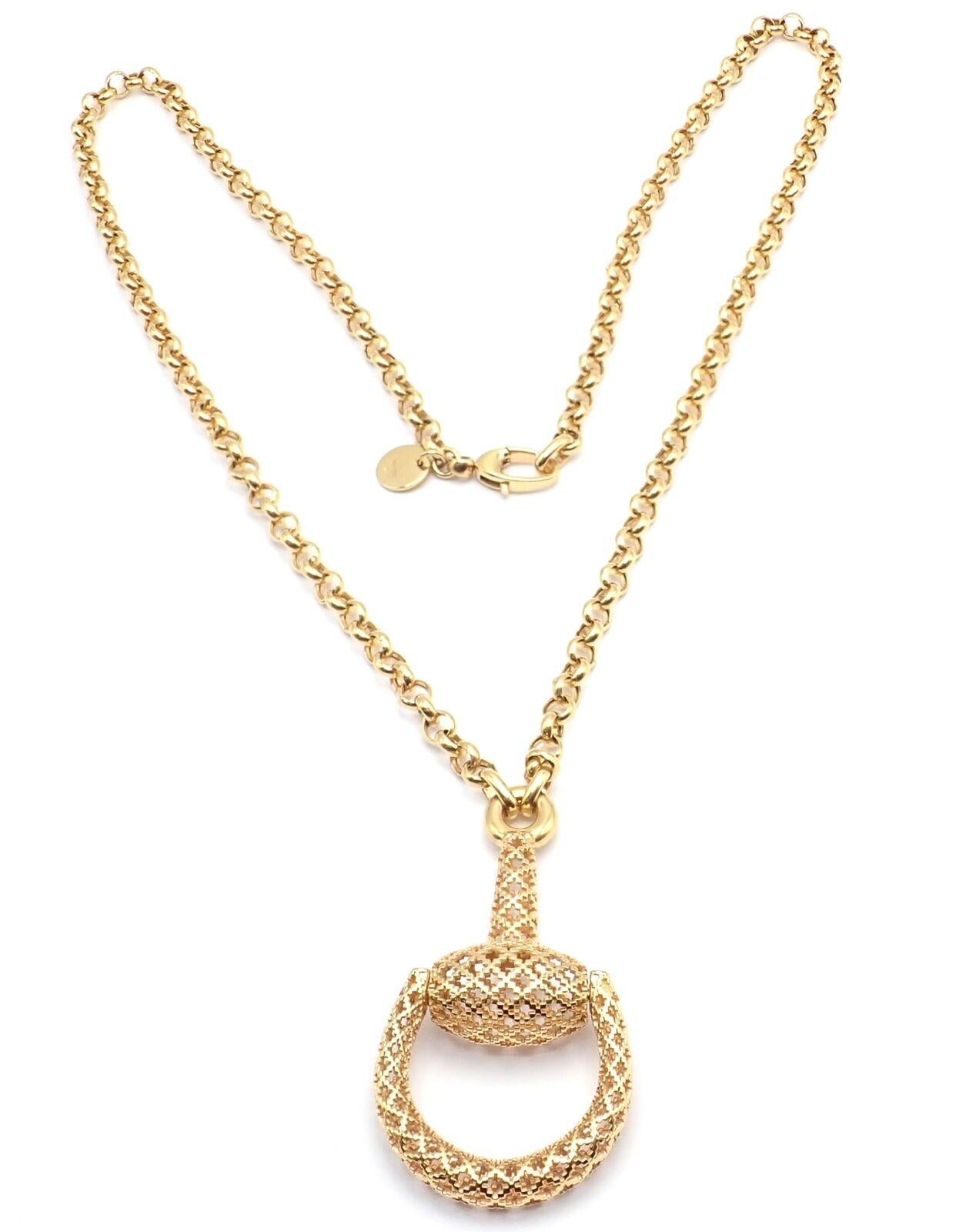 gucci horsebit necklace gold