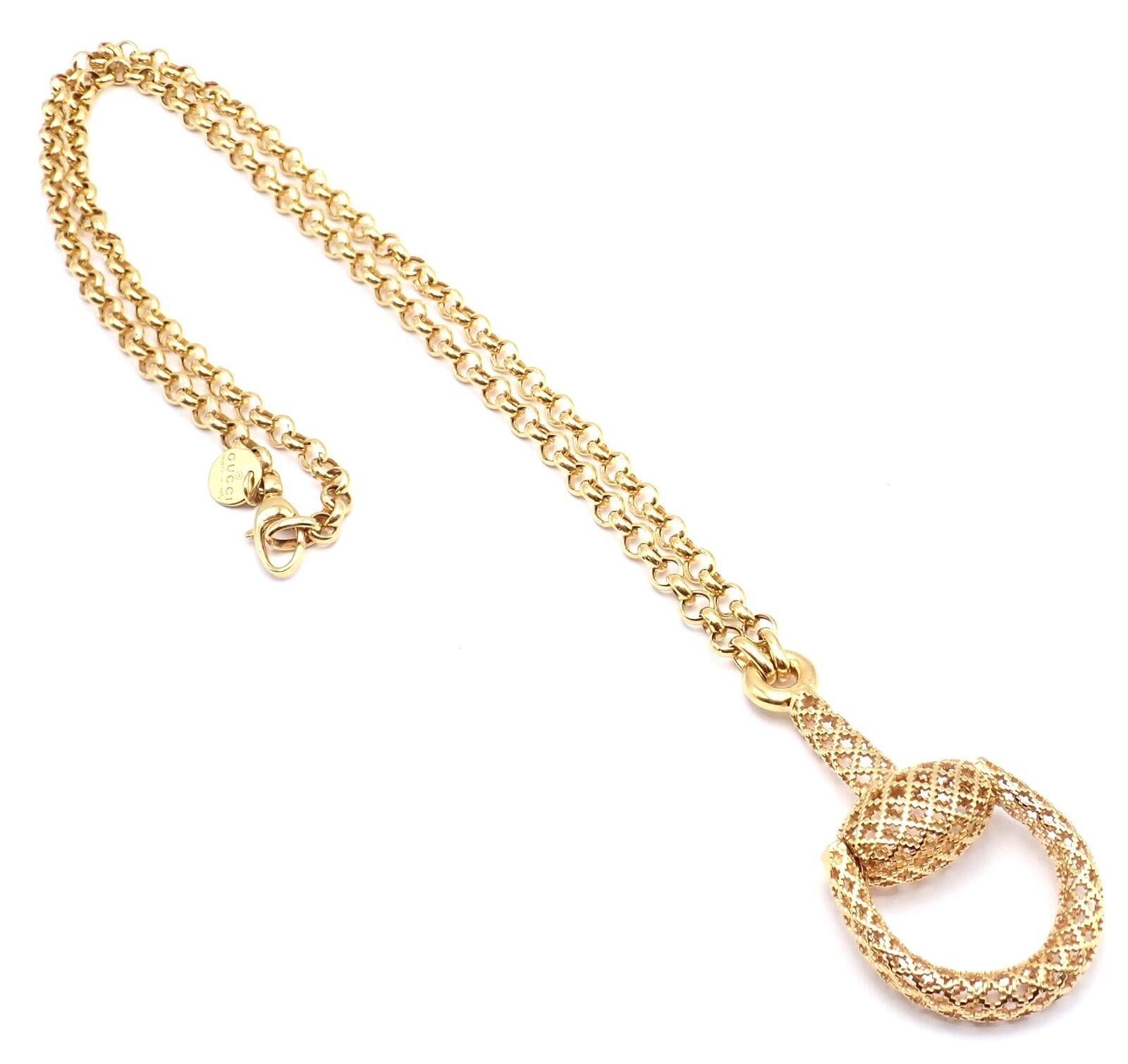 Gucci Large Horsebit Pendant Link Chain Necklace For Sale 2
