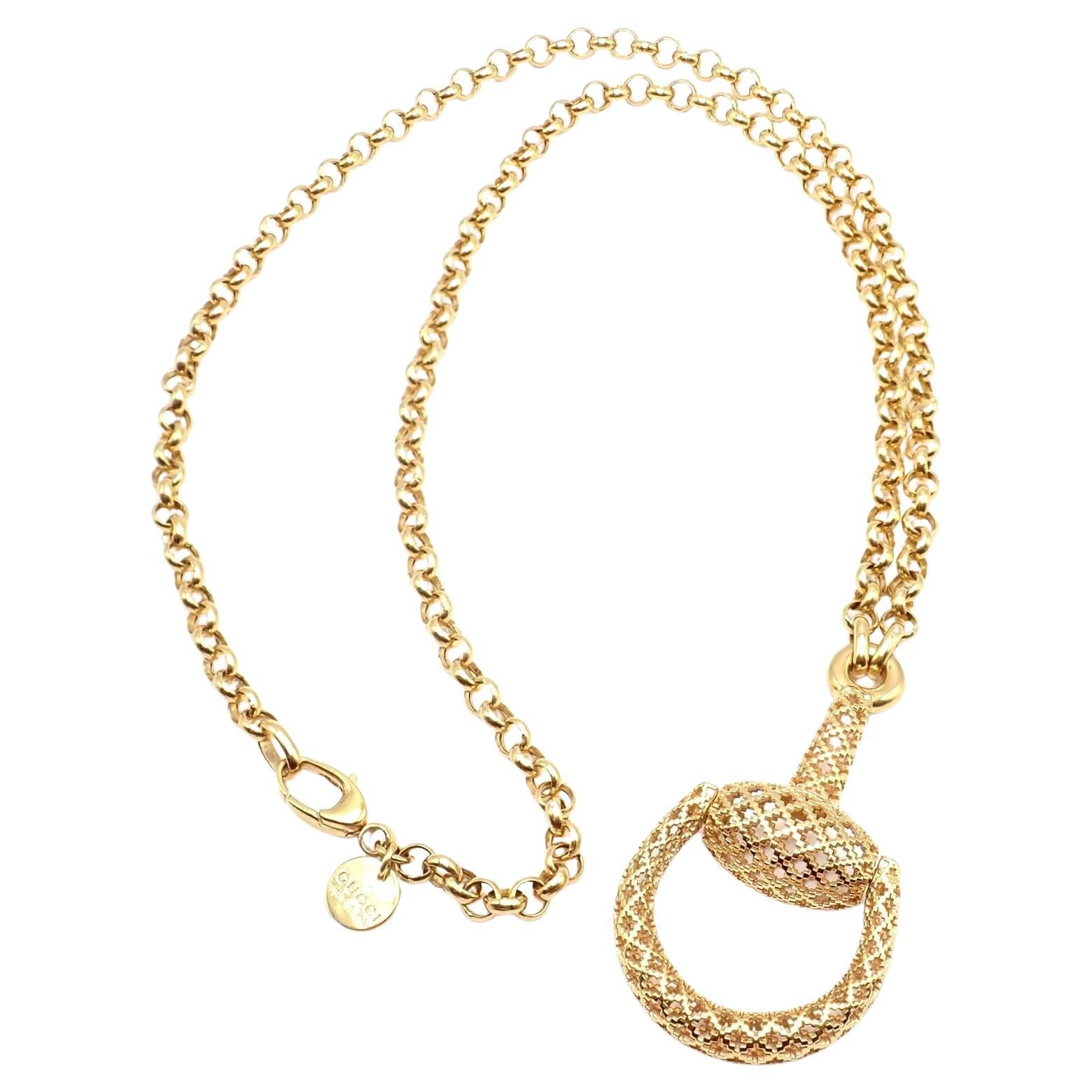 Gucci Large Horsebit Pendant Link Chain Necklace For Sale