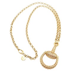 Vintage Gucci Large Horsebit Pendant Link Chain Necklace