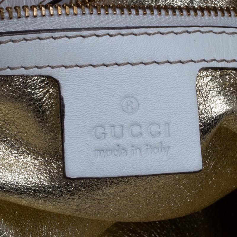 Gucci Large Indy in Yellow/White Guccissima Patent Leather Hobo 2