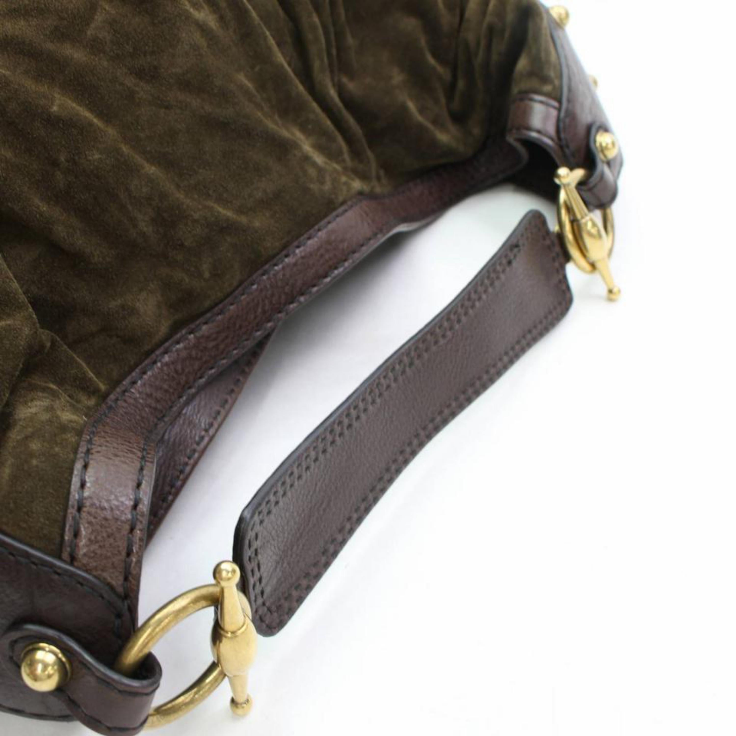 Gucci Large Jockey Hobo 868202 Brown Suede Leather Shoulder Bag For Sale 6
