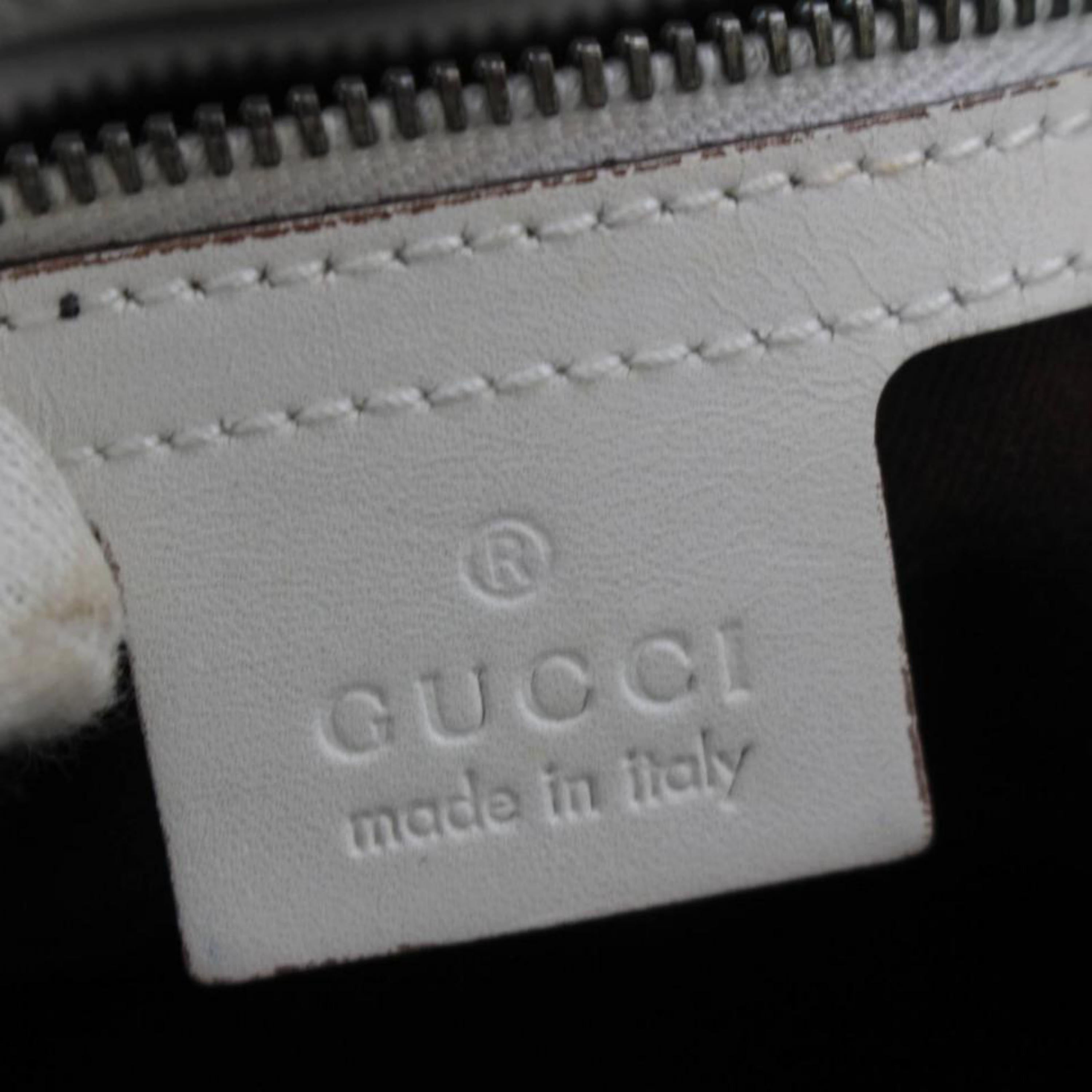Gucci Large Monogram Gg Belt Buckle 868903 White Canvas Tote In Good Condition For Sale In Forest Hills, NY