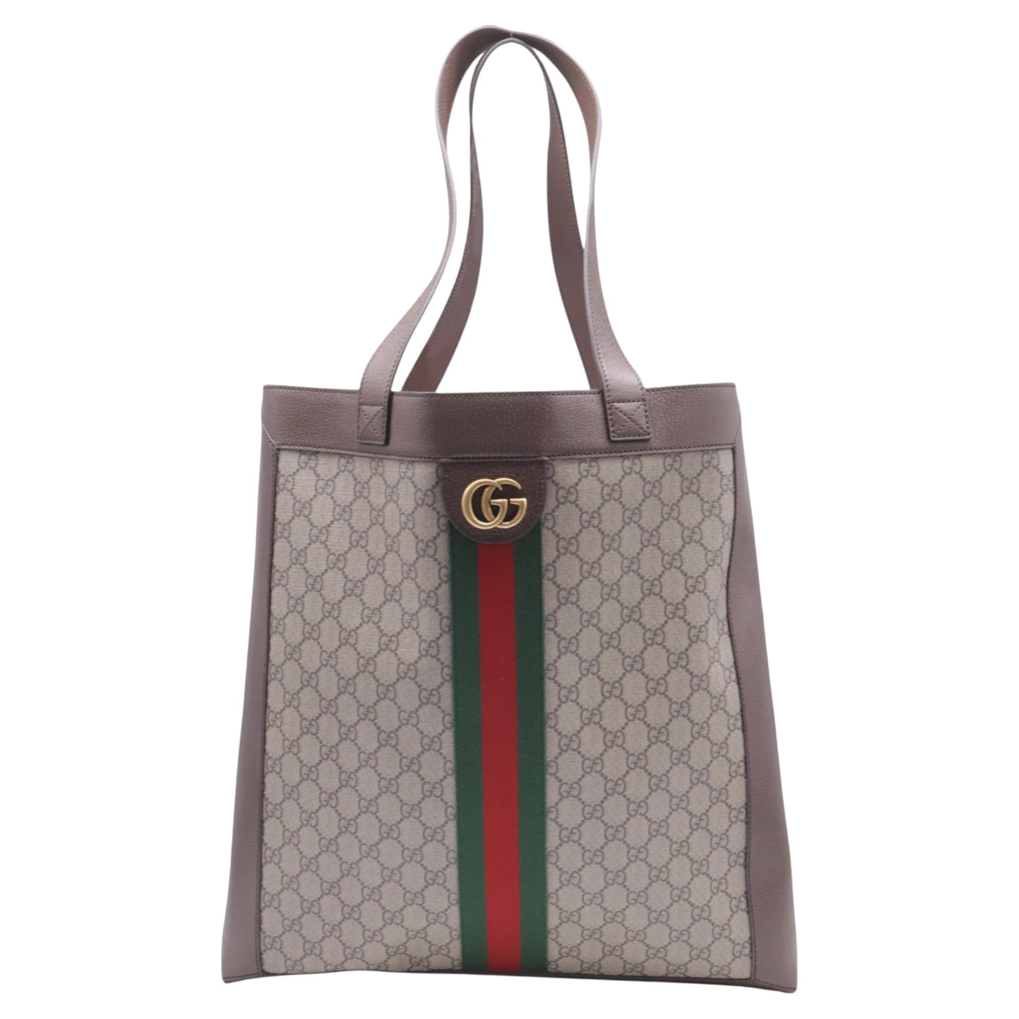 Borsa tote Gucci Ophidia GG grande in tela rivestita marrone