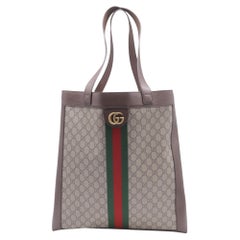 Grand sac fourre-tout Gucci Ophidia GG en toile enduite marron