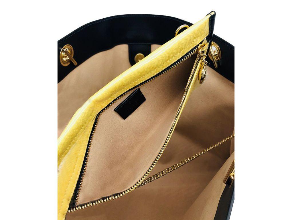 Women's or Men's Gucci Large Rajah Tote Bag - Yellow Leather - Chain Strap and includes pouch
