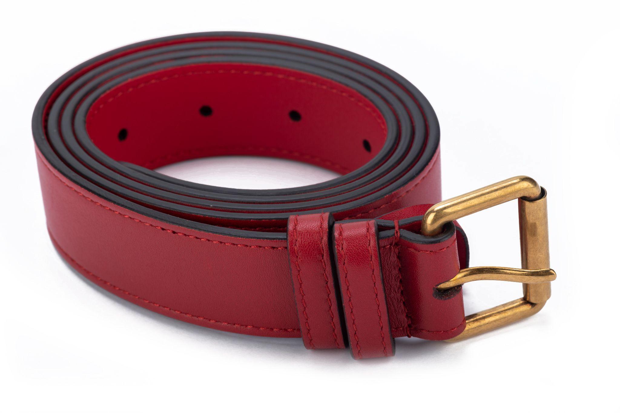 Gucci Large Red Leather Fanny Pack Logo For Sale 10
