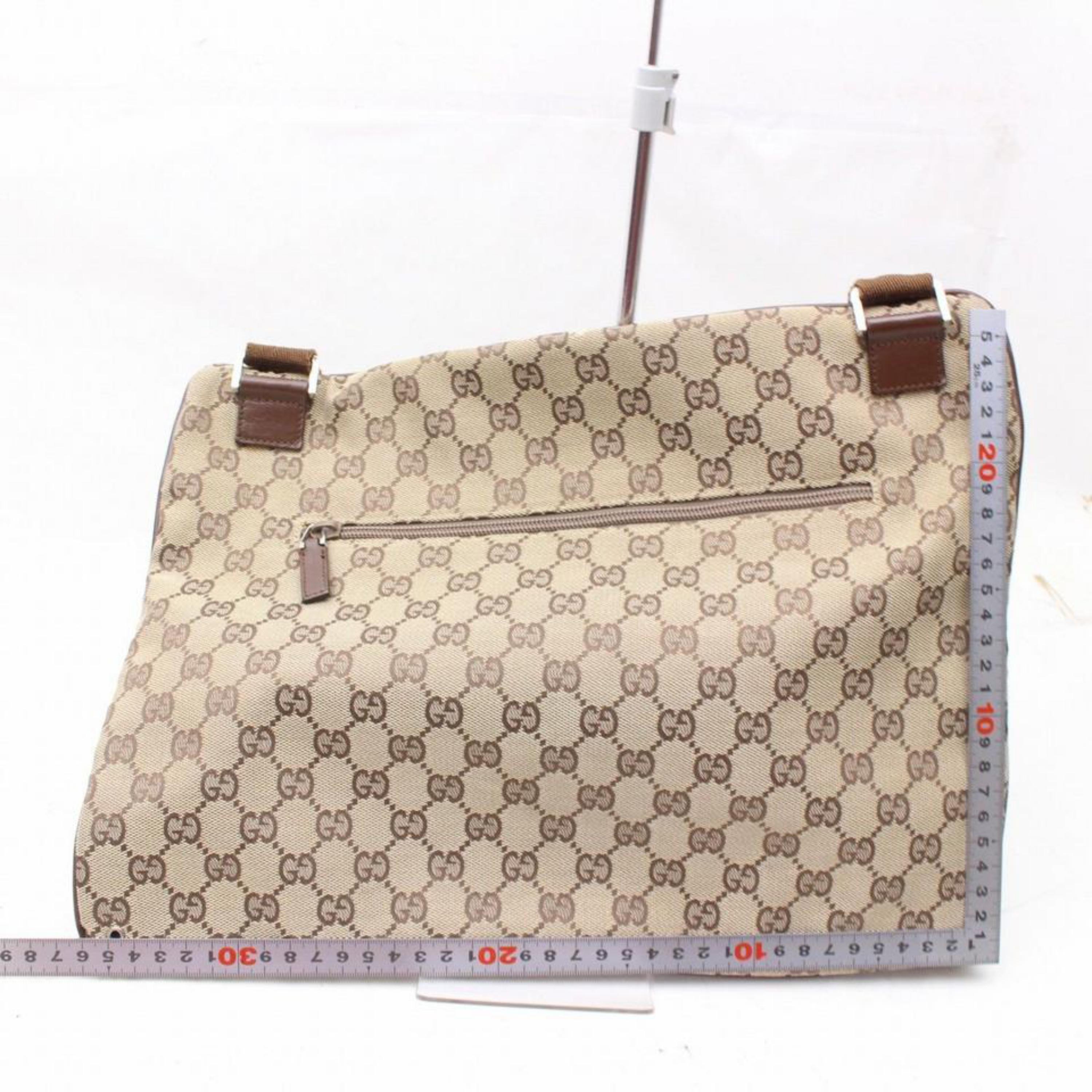 Gucci Large Signature Monogram Messenger 868775 Brown Canvas Cross Body Bag For Sale 1