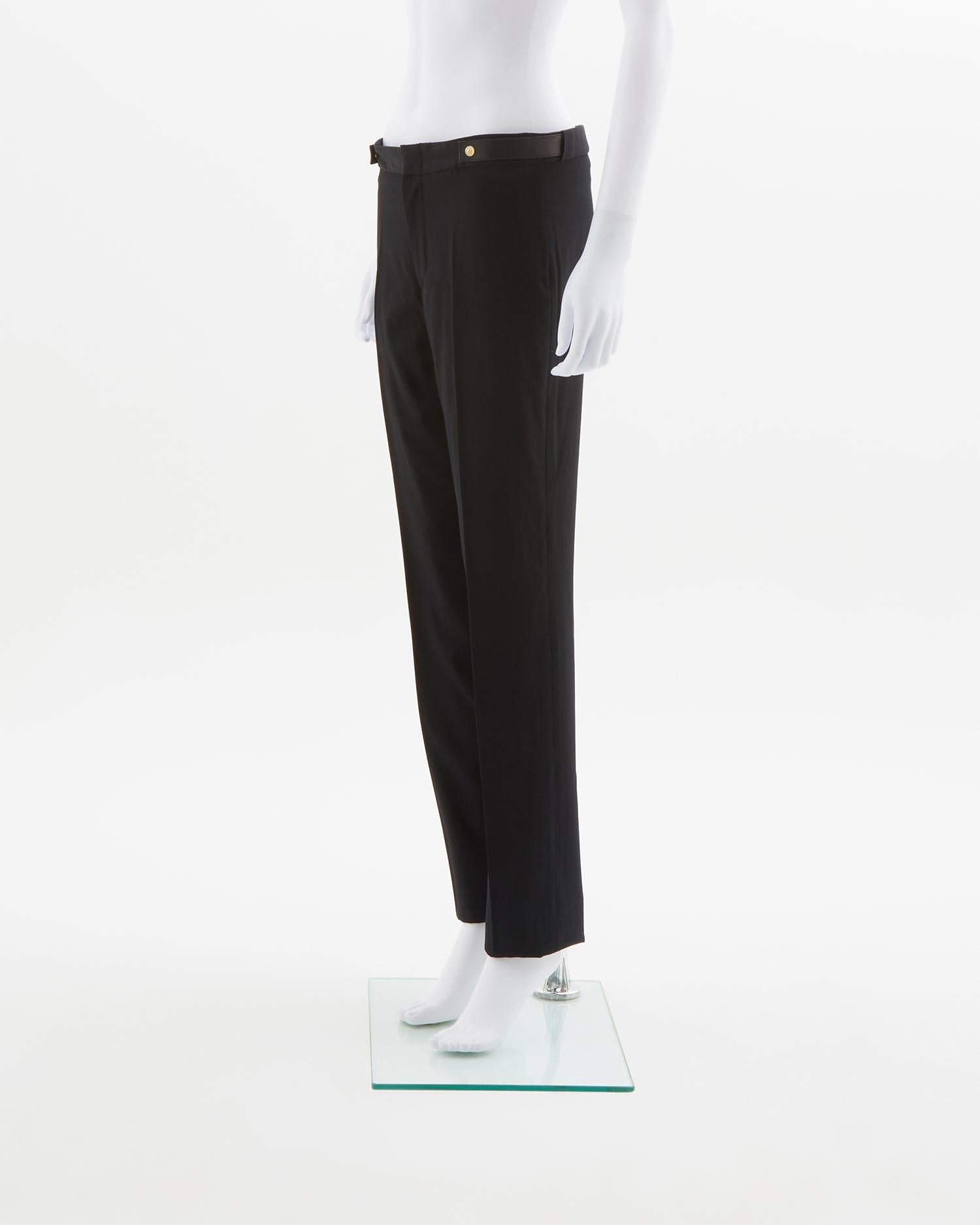 Women's Gucci Late 1990s Black Wide-Leg Cool Wool Pants For Sale