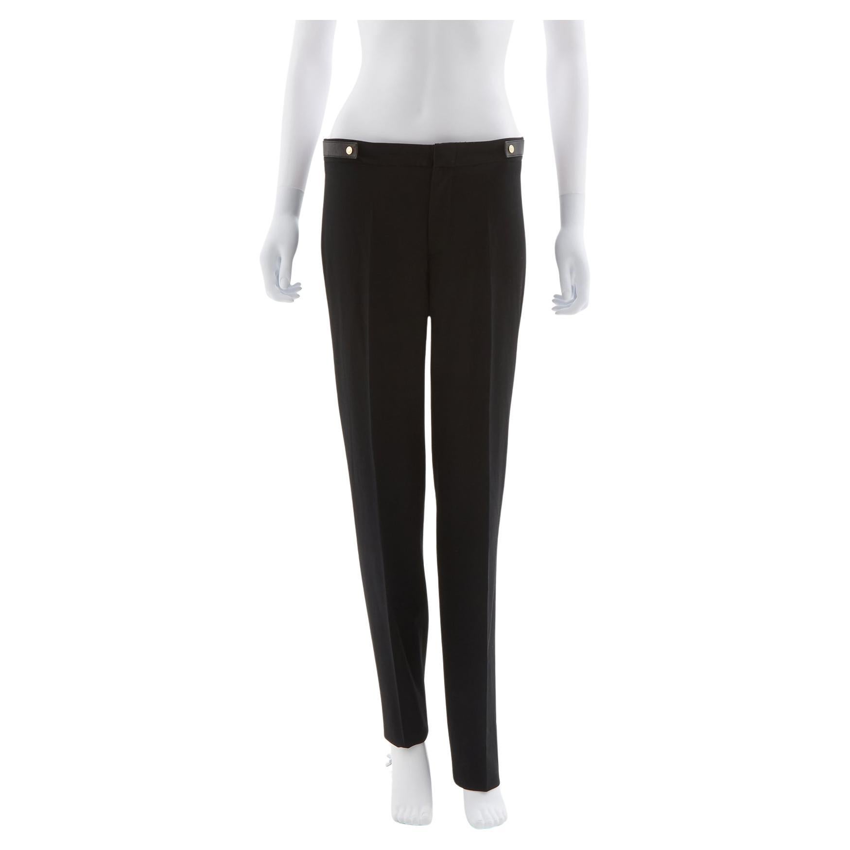Gucci Late 1990s Black Wide-Leg Cool Wool Pants For Sale