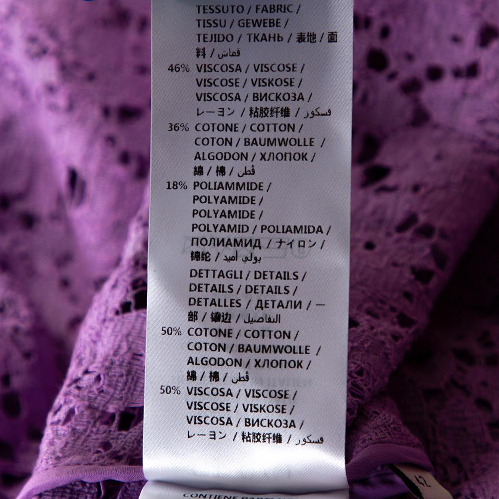 Gucci Lavender Floral Corded Lace Button Front Jacket M In Excellent Condition In Dubai, Al Qouz 2