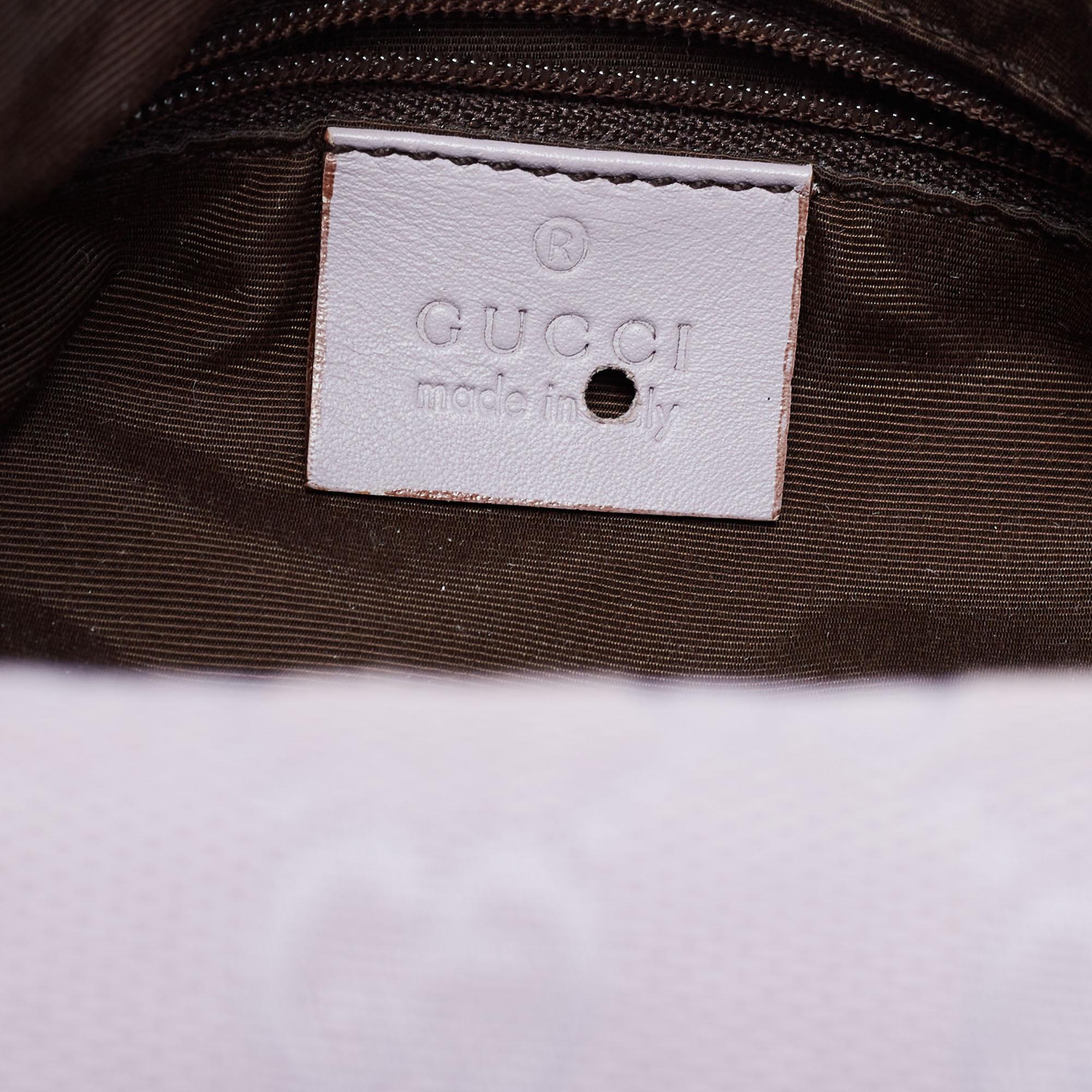 Gucci Lavender GG Canvas and Leather Zip Hobo 4