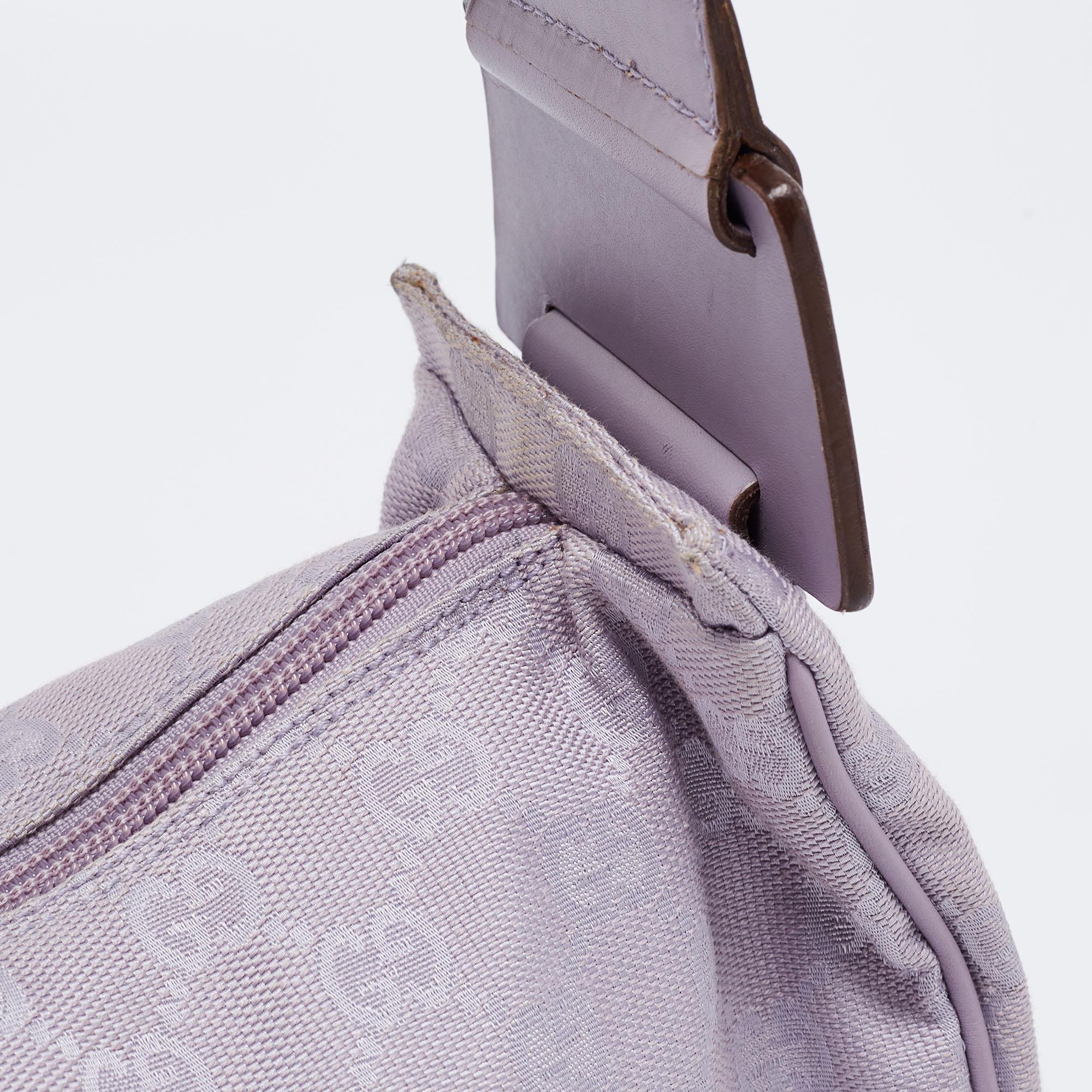 Gucci Lavender GG Canvas and Leather Zip Hobo 1