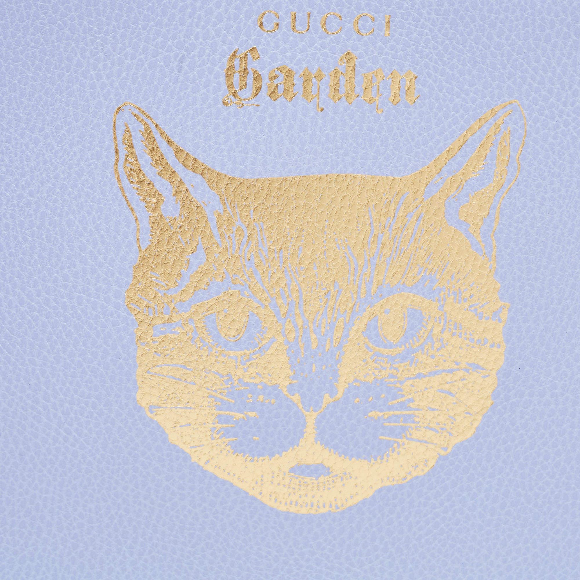 Gucci Lavender Leather Garden Cat Slim Clutch 6